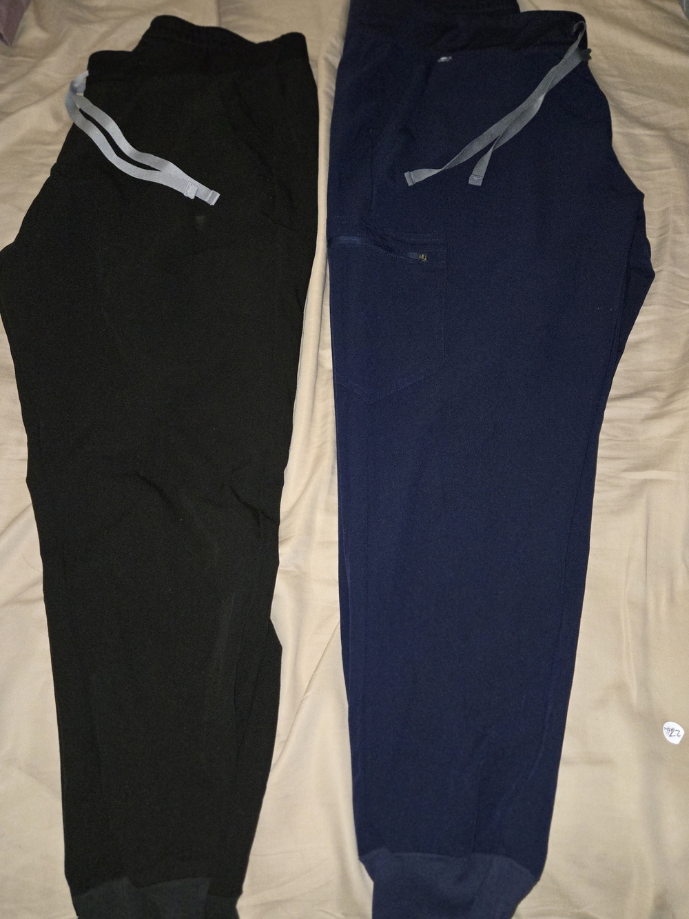 FIGS Zamora Jogger Scrub Pants Bundle – Black & Navy – XL